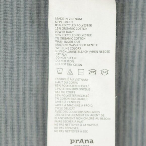 Prana Milo Men's Small Gray Striped Cotton Blend Hooded Long Sleeve Pocket Tee - Picture 8 of 8